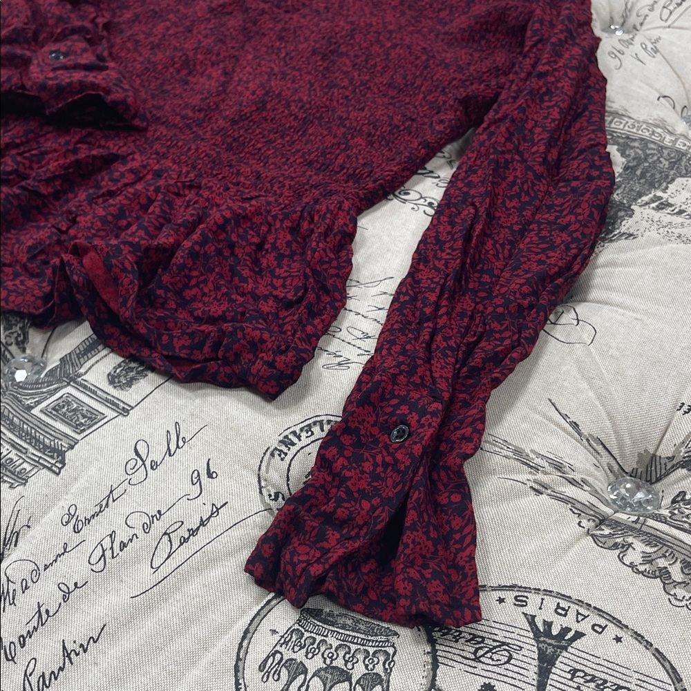 Treasure & Bond Maroon Ruffle Top - Picture 4 of 11